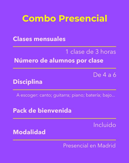 Combo presencial precio